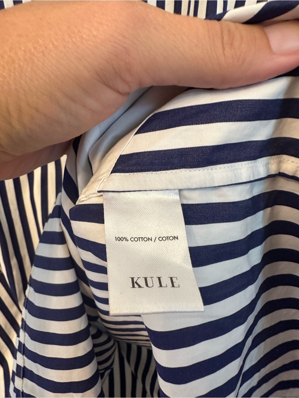 KULE The Izzy Navy & White Striped Short-Sleeve Shirt Dress - Picture 7 of 9